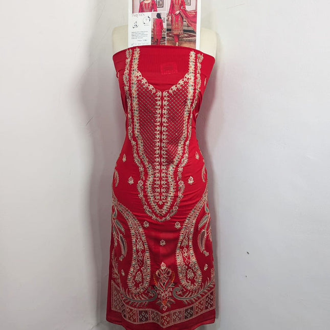 Fancy Heavy Embroidered Bana Dora Lawn + Voile Dupatta 3Pc Unstitched - Parveen Vol-1761