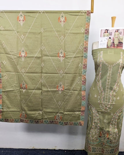 Fancy Heavy Embroidered Bana Dora Lawn + Voile Dupatta 3Pc Unstitched - Parveen Vol-1761