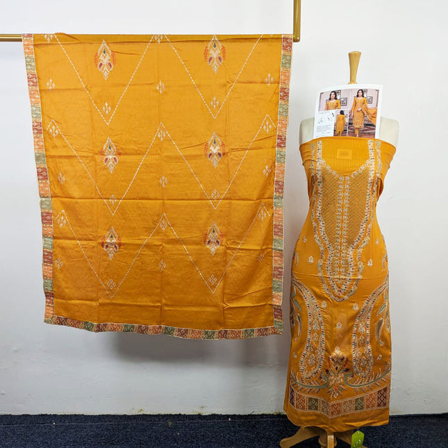 Fancy Heavy Embroidered Bana Dora Lawn + Voile Dupatta 3Pc Unstitched - Parveen Vol-1761