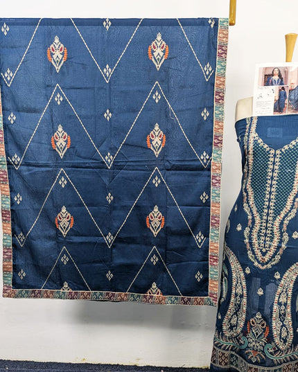 Fancy Heavy Embroidered Bana Dora Lawn + Voile Dupatta 3Pc Unstitched - Parveen Vol-1761
