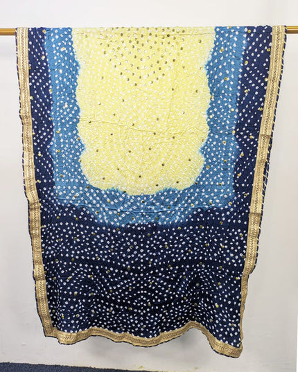 Gajji Silk with Premium Handmade Chunnri + Mukesh Work Dupatta