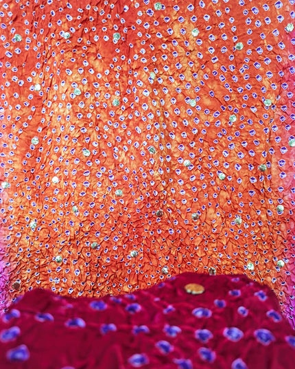 Exquiste Handmade Chunnri + Mukesh Work Gajji Silk Dupatta (Ready To Wear)