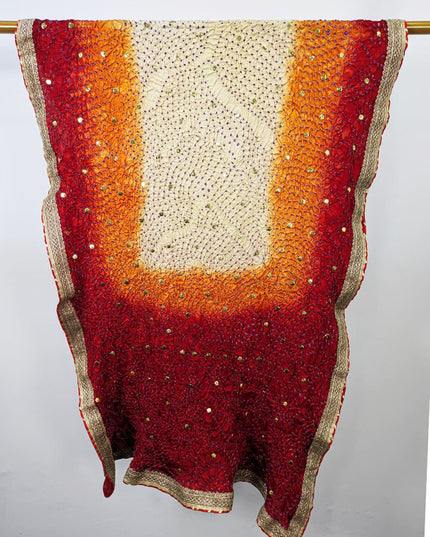 Fancy Gajji Silk with Handmade Chunnri + Mukesh Work Dupatta