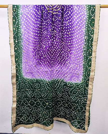 Handmade Premium Chunnri + Mukesh Work Gajji Silk Dupatta (Ready To Wear)