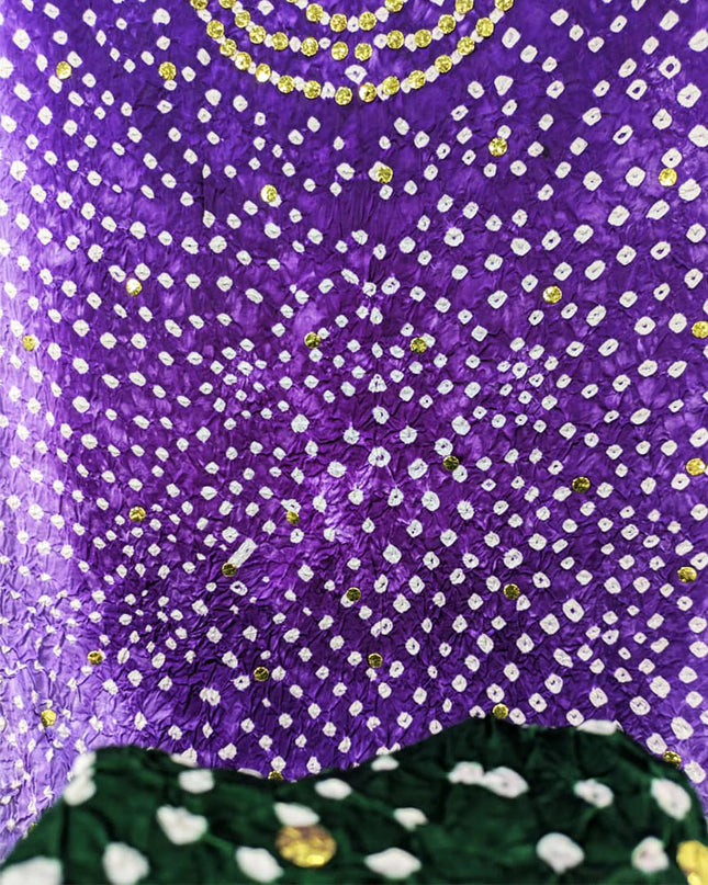 Handmade Premium Chunnri + Mukesh Work Gajji Silk Dupatta (Ready To Wear)