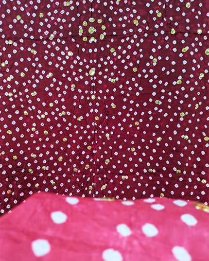 Fancy Gajji Silk with Handmade Chunnri + Mukesh Work Dupatta