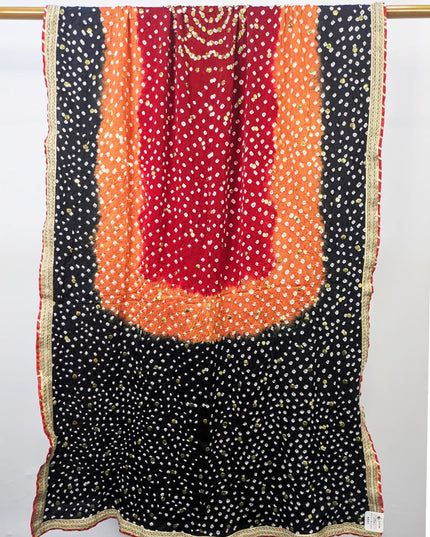 Exquiste Handmade Chunnri + Mukesh Work Gajji Silk Dupatta (Ready To Wear)