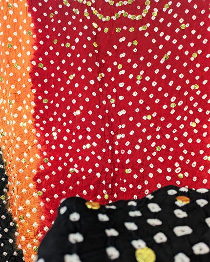 Exquiste Handmade Chunnri + Mukesh Work Gajji Silk Dupatta (Ready To Wear)