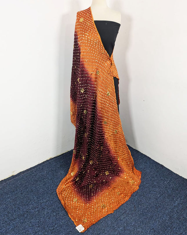 Fancy Shamooz Silk with Premium Handmade Chunnri + Mukesh Work Dupatta