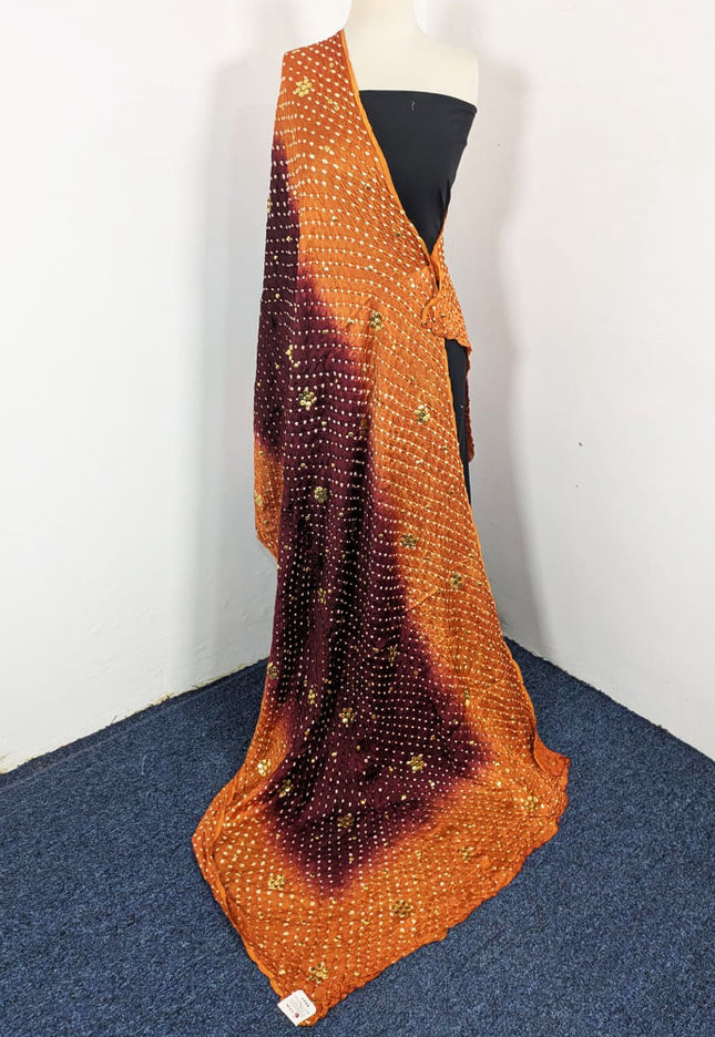 Fancy Shamooz Silk with Premium Handmade Chunnri + Mukesh Work Dupatta