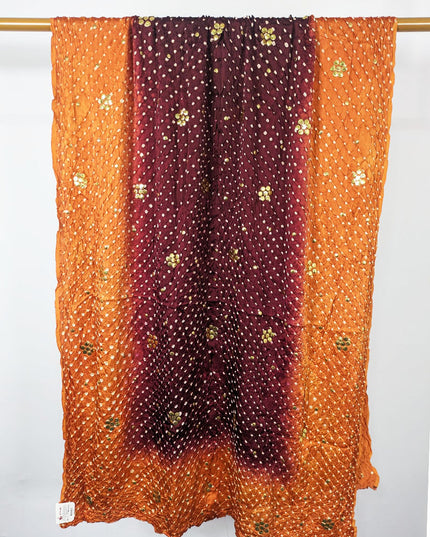 Fancy Shamooz Silk with Premium Handmade Chunnri + Mukesh Work Dupatta