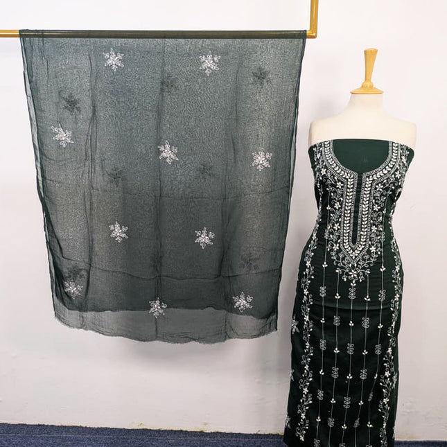 Lawn with Handmade Aplic Work Shirt & Chiffon Dupatta 3Pc Unstitched