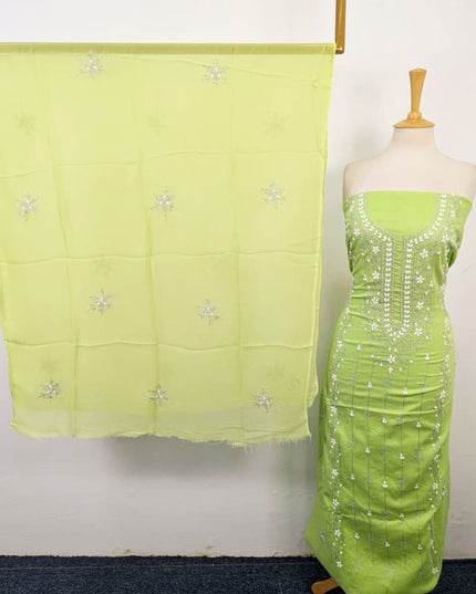 Lawn with Handmade Aplic Work Shirt & Chiffon Dupatta 3Pc Unstitched