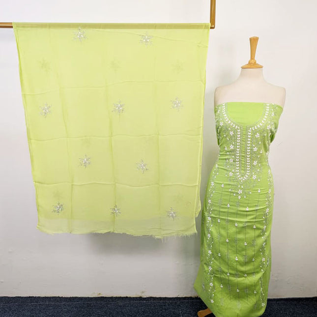 Lawn with Handmade Aplic Work Shirt & Chiffon Dupatta 3Pc Unstitched