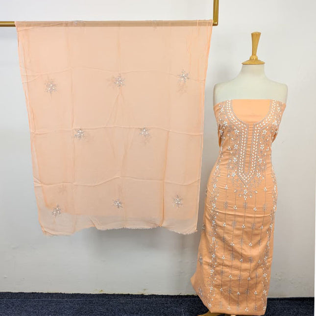 Lawn with Handmade Aplic Work Shirt & Chiffon Dupatta 3Pc Unstitched