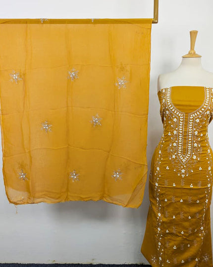 Lawn with Handmade Aplic Work Shirt & Chiffon Dupatta 3Pc Unstitched