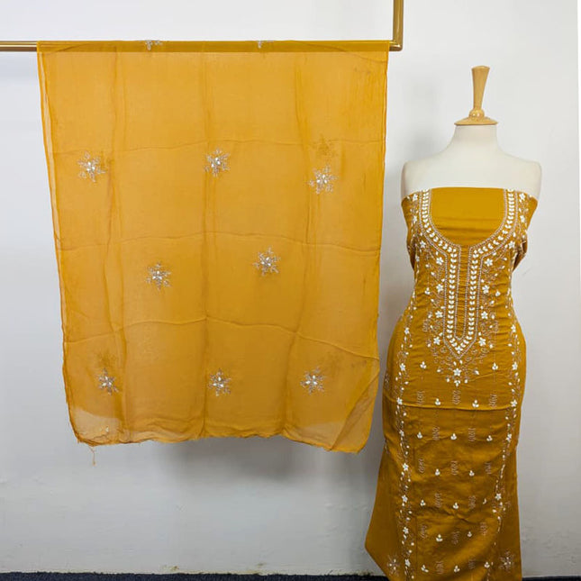 Lawn with Handmade Aplic Work Shirt & Chiffon Dupatta 3Pc Unstitched