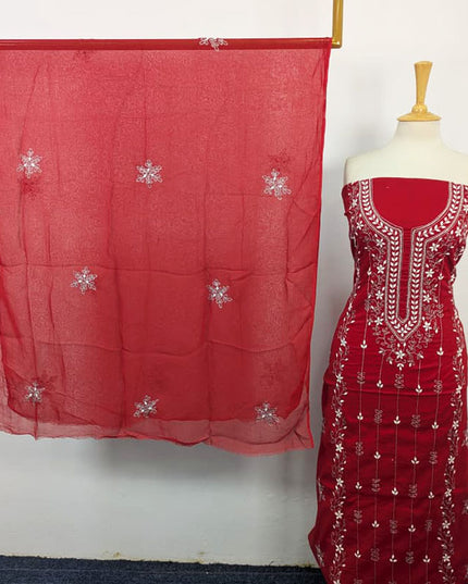 Lawn with Handmade Aplic Work Shirt & Chiffon Dupatta 3Pc Unstitched