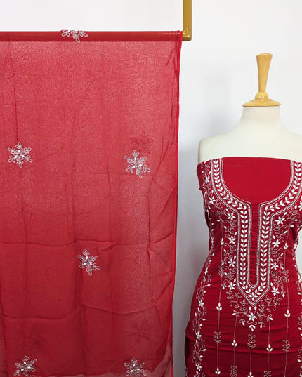 Lawn with Handmade Aplic Work Shirt & Chiffon Dupatta 3Pc Unstitched