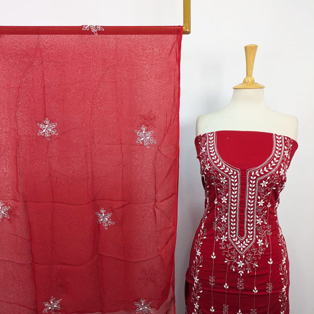 Lawn with Handmade Aplic Work Shirt & Chiffon Dupatta 3Pc Unstitched