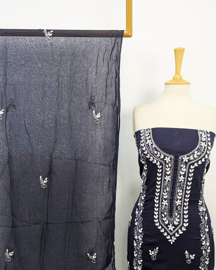 Handmade Aplic Work Lawn Shirt with Chiffon Dupatta 3Pc Unstitched