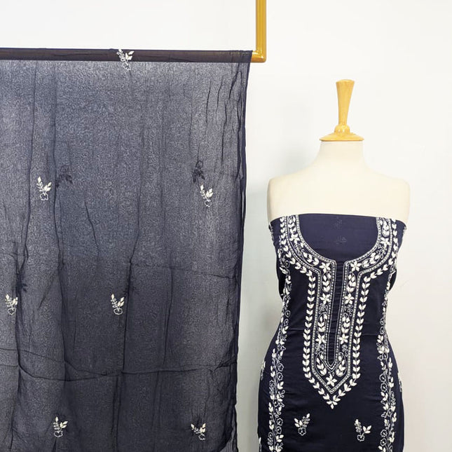 Handmade Aplic Work Lawn Shirt with Chiffon Dupatta 3Pc Unstitched