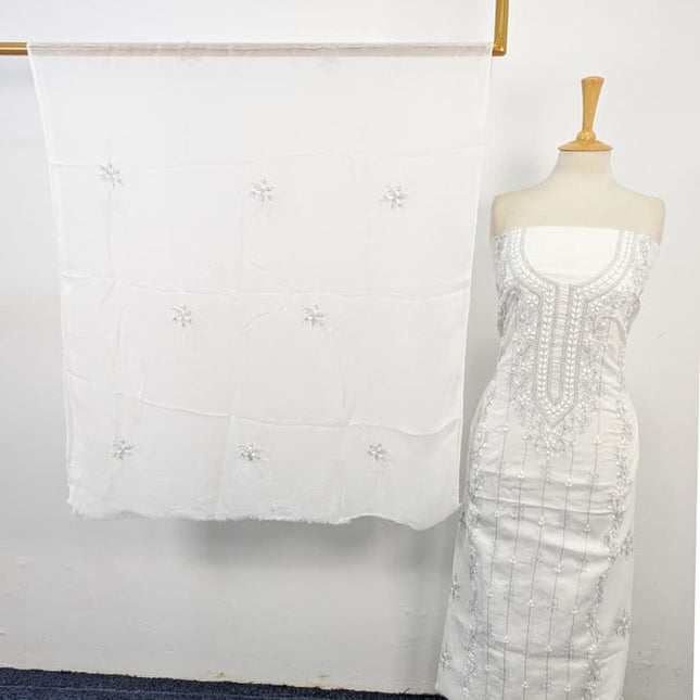 Lawn with Handmade Aplic Work Shirt & Chiffon Dupatta 3Pc Unstitched