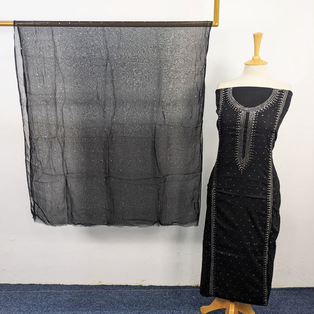 Fancy Lawn with Handmade Mukesh Work Shirt & Chiffon Dupatta 3Pc Unstitched