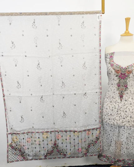 Embroidered Khadi Net Shirt Dupatta 2PC Unstitched