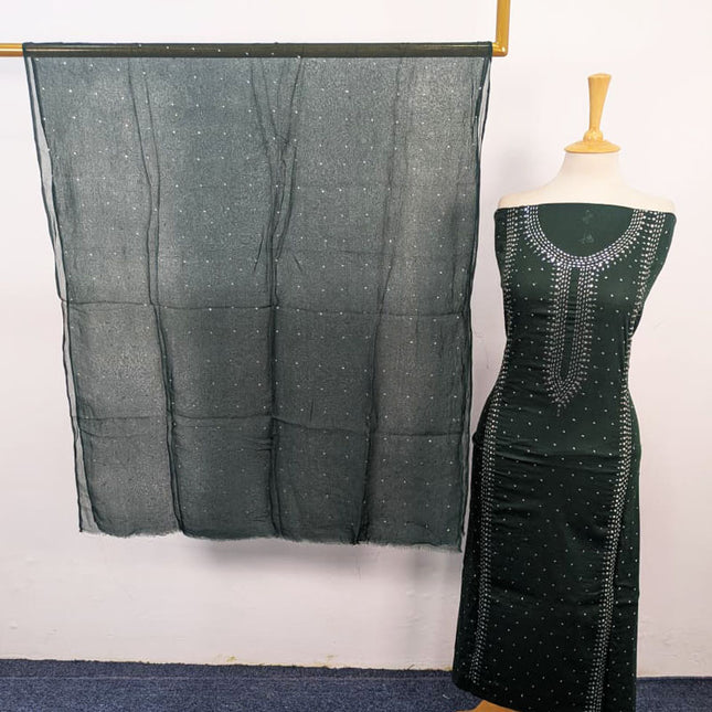 Fancy Lawn with Handmade Mukesh Work Shirt & Chiffon Dupatta 3Pc Unstitched