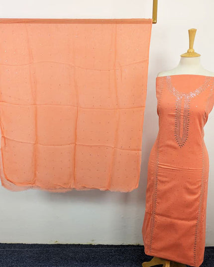 Fancy Lawn with Handmade Mukesh Work Shirt & Chiffon Dupatta 3Pc Unstitched
