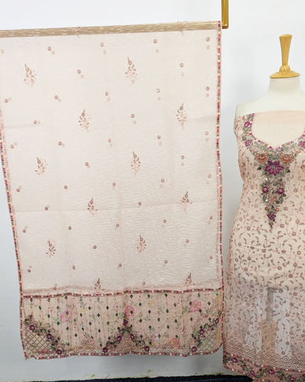 Embroidered Khadi Net Shirt Dupatta 2PC Unstitched