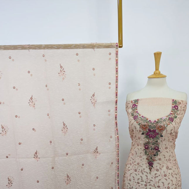 Embroidered Khadi Net Shirt Dupatta 2PC Unstitched