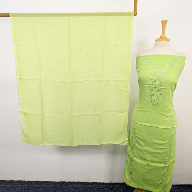 Fancy Lawn with Handmade Mukesh Work Shirt & Chiffon Dupatta 3Pc Unstitched