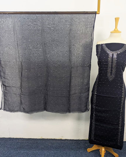 Fancy Lawn with Handmade Mukesh Work Shirt & Chiffon Dupatta 3Pc Unstitched