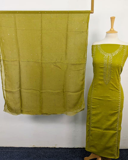 Fancy Lawn with Handmade Mukesh Work Shirt & Chiffon Dupatta 3Pc Unstitched