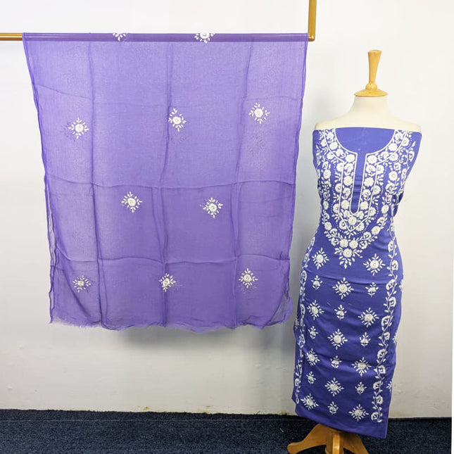 Lawn with Handmade Pakka Tanka Work & Chiffon Dupatta 3Pc Unstitched