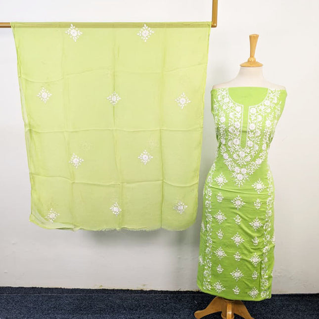 Lawn with Handmade Pakka Tanka Work & Chiffon Dupatta 3Pc Unstitched