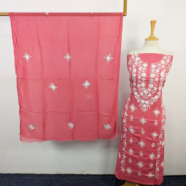 Lawn with Handmade Pakka Tanka Work & Chiffon Dupatta 3Pc Unstitched