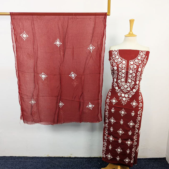 Lawn with Handmade Pakka Tanka Work & Chiffon Dupatta 3Pc Unstitched