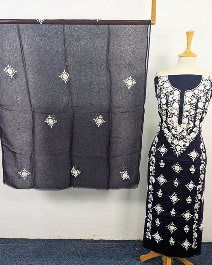 Lawn with Handmade Pakka Tanka Work & Chiffon Dupatta 3Pc Unstitched