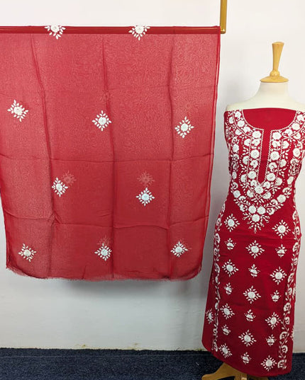 Lawn with Handmade Pakka Tanka Work & Chiffon Dupatta 3Pc Unstitched