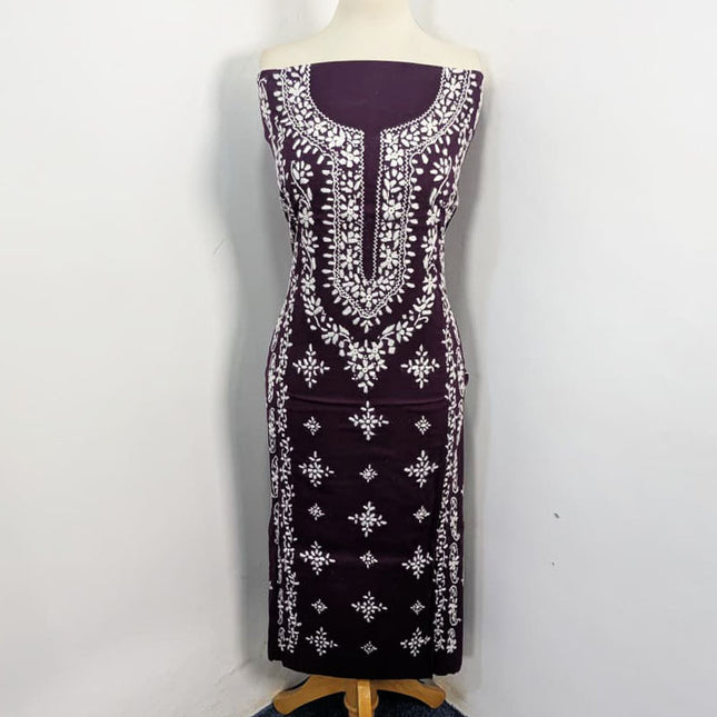Handmade Pakka Tanka Work Lawn Shirt & Chiffon Dupatta 3Pc Unstitched