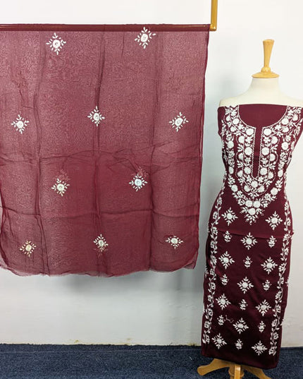 Lawn with Handmade Pakka Tanka Work & Chiffon Dupatta 3Pc Unstitched