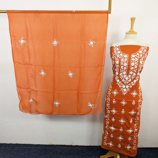 Lawn with Handmade Pakka Tanka Work & Chiffon Dupatta 3Pc Unstitched