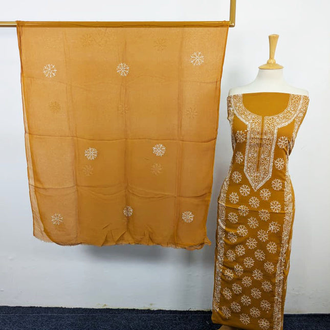 Fancy Lawn with Handmade Shadow Work Shirt & Chiffon Dupatta 3Pc Unstitched