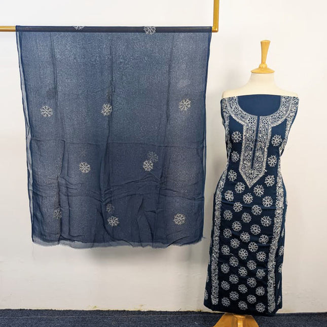 Fancy Lawn with Handmade Shadow Work Shirt & Chiffon Dupatta 3Pc Unstitched