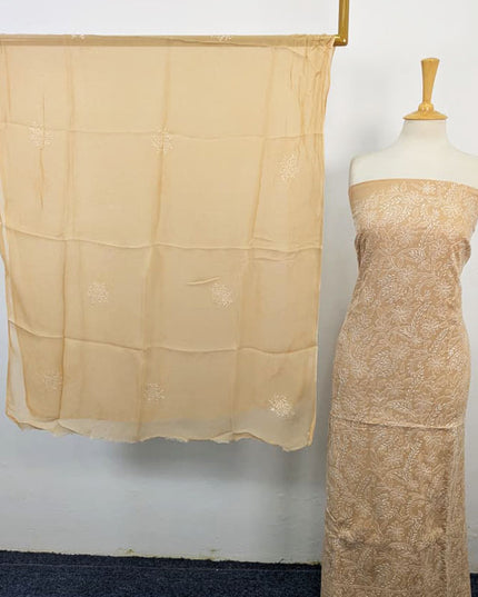 Lawn with Shadow + Chikankari Work Shirt & Chiffon Dupatta 3Pc Unstitched