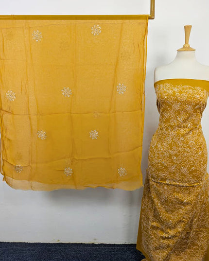 Lawn with Shadow + Chikankari Work Shirt & Chiffon Dupatta 3Pc Unstitched