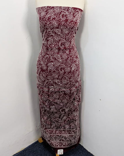 Lawn with Shadow + Chikankari Work Shirt & Chiffon Dupatta 3Pc Unstitched